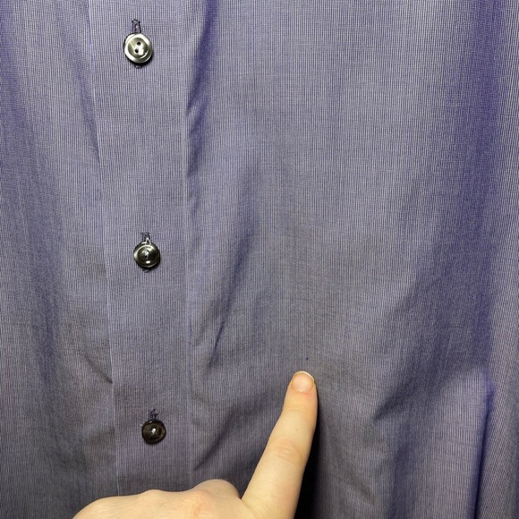 **SOLD** Eton Men’s contemporary Fit purple button down long sleeve shirt 15.5 - Picture 6 of 6